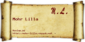 Mohr Lilla névjegykártya